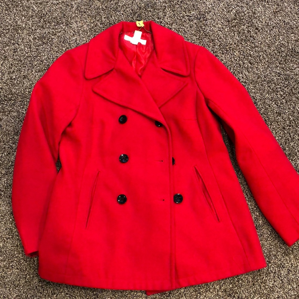 New York and Company Red Peacoat